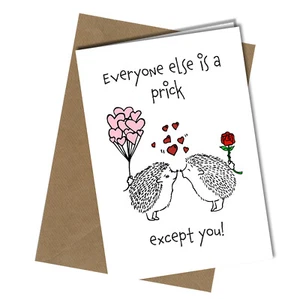 #1459 VALENTINE / BIRTHDAY Everyones a Pr*ck Greeting Card HUMOUR Funny Rude - Picture 1 of 2