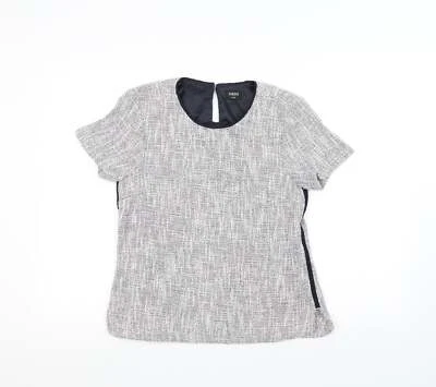 Oasis Womens White Round Neck Cotton Blend Jumper Size 10 - Image 1 of 4