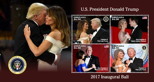 Granada 2017 - Presidente Donald Trump - Hoja de 4 estampillas - Scott #4237 - MNH Foto 1 de 1