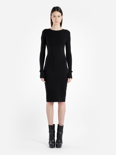 Gonna RICK OWENS nera Scarpa tasca posteriore finta maglia elasticizzata midi S 4 US $2K