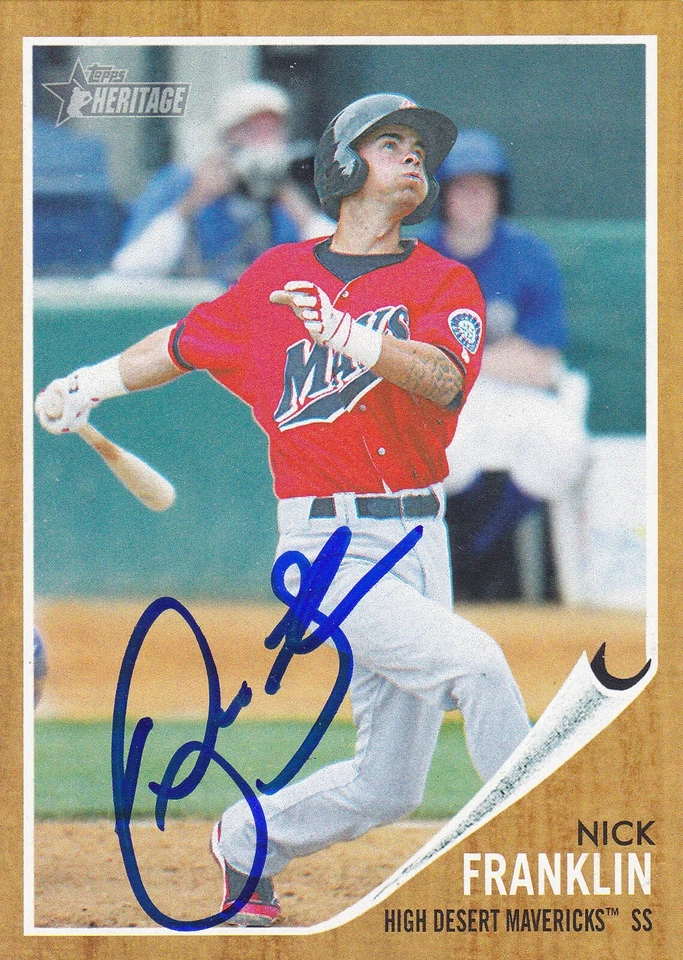 NICK FRANKLIN HIGH DESERT MAVERICKS SIGNED CARD SEATTLE MARINERS BREWERS ANGELS - Image 1 of 1