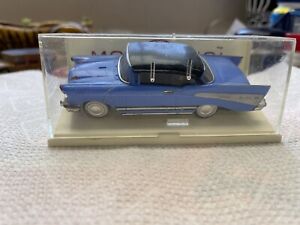 1967 IDEAL MOTORIFIC 1:43 SCALE Blue '57 CHEVY BEL AIR SLOT CAR w/CASE