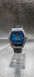 Britix Pin Pallet Mechanical Wristwatch - Blue dial - Black leather strap - Picture 1 of 2
