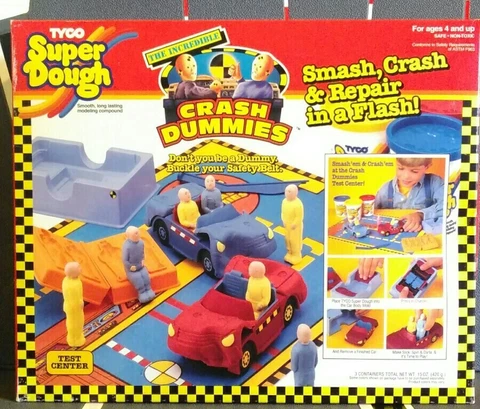 Vintage Tyco Incredible Crash Dummies 1991 Super Dough Test Center MISB! Sealed! Cover