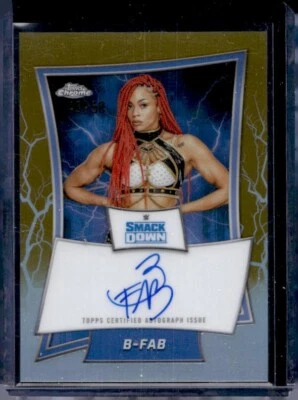 2025 Topps Chrome WWE B-FAB Gold Refractor Autograph /50 - Image 1 of 2