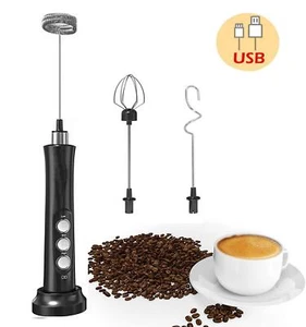 USB Rechargeable Milk Frother, 3 Speeds Adjustable Electric Handheld Mini Mixer - Picture 1 of 10