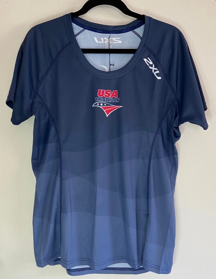 New 2XU Women Perform X Run Short Sleeved Tee USA Triathlon XL X-Large WX5703a - Изображение 1 из 3