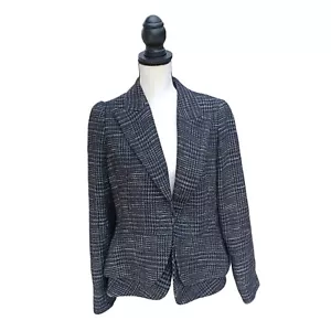 Massimo Dutti Women's Blazer S US 12 Black Cotton - Picture 1 of 14