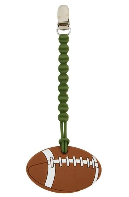 Грязь пирог Baby мальчика футбол зажим на силиконовый прорезыватель 10 «x 3 1/2» новый - Изображение 1 из 1