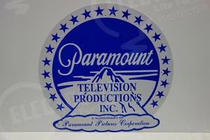 PARAMOUNT TELEVISION PRODUCTIONS STAGE MEDALION DIE CUT RARE ENAMEL SIGN - Picture 1 of 3