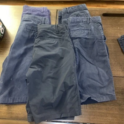 Lote de 5 Pantalones Cortos Uniformes Escolares Chinos Azul Marino Niños Talla 12 Varias Marcas Foto 1 de 2