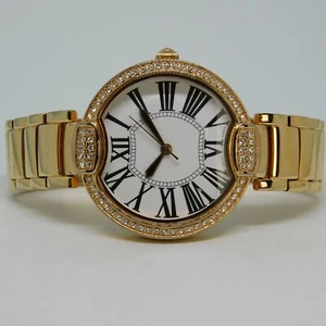 BRONZO ITALIA Gold Tone Quartz Analog Women's Watch Sz. 6 1/2" New Battery - Picture 1 of 10