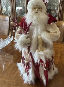 Vtg Neiman Marcus Collectors Christmas Standing "Coral" Santa Claus Figure 20" - Picture 1 of 7
