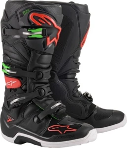 Alpinestars Tech 7 Motocross Boots BLACK/RED/GREEN Size 11, 2012014-1366-11 - Picture 1 of 1