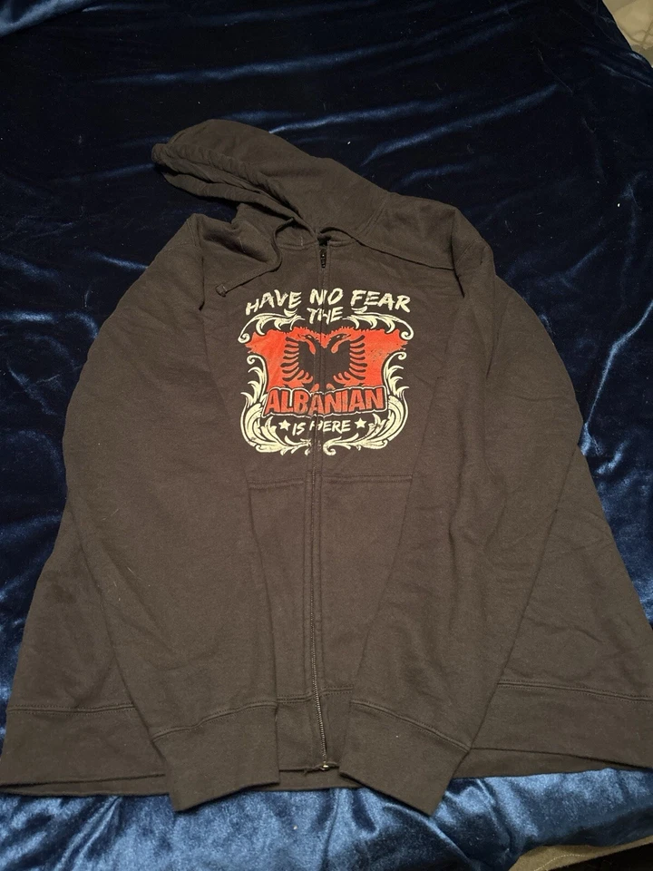 Jaqueta masculina vintage P&C com zíper GG preta manga comprida - Imagem 1 de 4