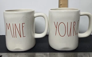 RAE DUNN "YOURS" & "MINE" 16 Oz Mugs (2) From The ARTISAN COLLECTION BY MAGENTA - Picture 1 of 9