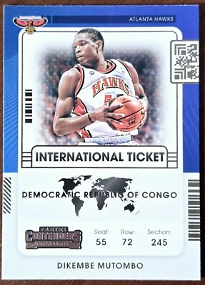 Dikembe Mutombo 2021-22 Contenders International Ticket #28 HOF Atlanta Hawks - Image 1 of 2