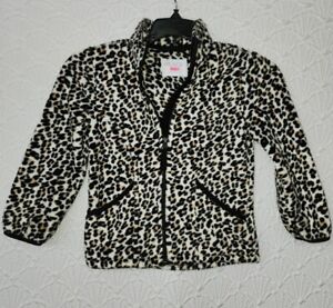 Toddler Girls Furry Coat Place Size XS (4) Animal Print Good Condition 