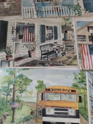 Lote Mixto 9 Tarjetas de Felicitación Veteranos Americanos Por David Hughes + Sobre  Foto 1 de 4