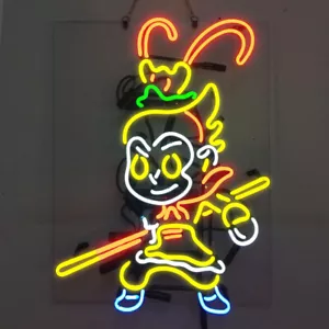 Insegna Neon Monkey King Luce Cameretta Bambini Parete Appesa Artigianale Opera 24"x20" - Foto 1 di 1