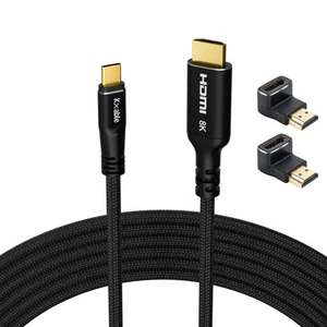 8K USB C to HDMI 2.1 Cable 25FT, (8K@60Hz,4K@120Hz, HDR), Braided Cord, Thund... - Picture 1 of 7