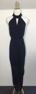 Pilgrim Sz 10 Maxi Dress Navy Blue High Neck Cut Out Formal Party Cocktail ❤️ - image 1 of 4