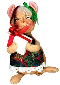Annalee 1996 Weihnachtsmaus 6 Zoll mit Geschenk Vintage Einwegpuppe - Bild 1 von 4