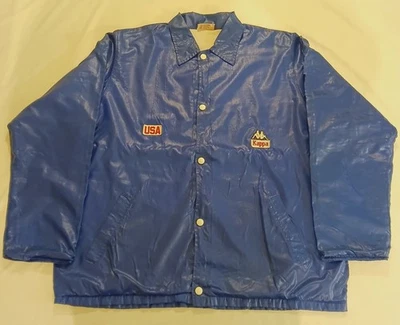 Vintage Kappa Jacket L Mens Blue Made In Italy 100% Nylon Some Flaws - Image 1 of 4
