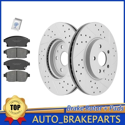 Pastilhas cerâmicas rotores de freio dianteiros perfurados 300 mm para 13 -17 Buick Encore Chevy Trax - Imagem 1 de 4