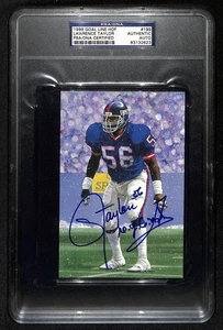 Lawrence Taylor HOF Signed Goal Line Art GLAC Postcard  Giants PSA/DNA 201463 - Picture 1 of 2