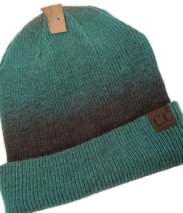 C.C. Gorro Puño Verde Marrón Ombre Cálido Otoño Invierno Elastizado Tejido Unisex OS - Imagen 1 de 5