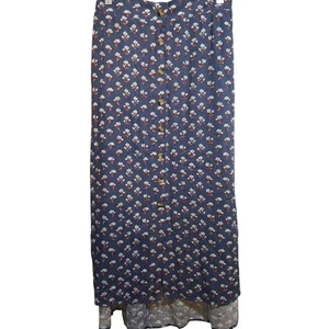 Maxi Falda Sonoma Azul Floral 4X Abotonada Informal Nueva Con Etiquetas Bohemia - Imagen 1 de 14