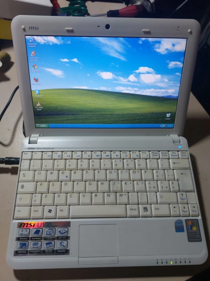 Pc Notebook MSI U100 MS-N011 Con Windows XP Pro Senza Carica Batterie Rif.S1 - Imagen 1 de 4