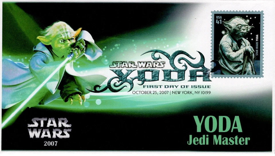AO-4205-1, 2007, Yoda, Star Wars, Digital Color Postmark, FDC, SC 4205, Yoda Jed - Image 1 of 1