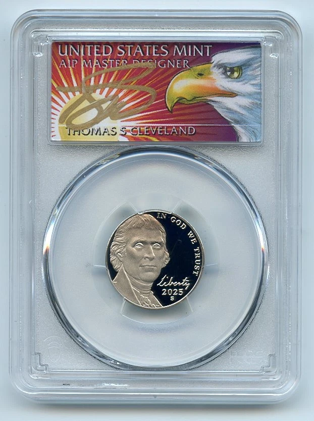 2025 S 5C Jefferson Nickel PCGS PR70DCAM First Strike Thomas Cleveland Eagle - Image 1 of 1