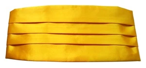 Simpowe Men's Solid Multi-color Silk Cumberbund (One Size, Gold) - Picture 1 of 3