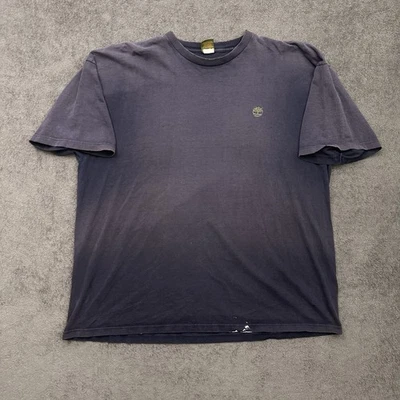 Vintage 90s Timberland Faded Blue USA Made T-shirt Size 2XL Workwear Tee Logo - Image 1 of 4