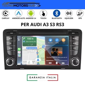 Autoradio 7” Android 15 Carplay Stereo Per AUDI A3/S3/RS3 2003-2012 NAVI 4+64GB - Foto 1 di 24
