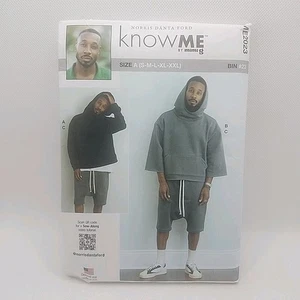 Know Me 2023 Men's Crop Hoodie And Knee Shorts Sewing Pattern Size S-XXL Uncut - Picture 1 of 12