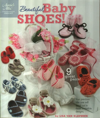 NEW BEAUTIFUL BABY SHOES! 9 ADORABLE DESIGNS ANNIE'S ATTIC CROCHET PATTERN BOOK - Image 1 of 2