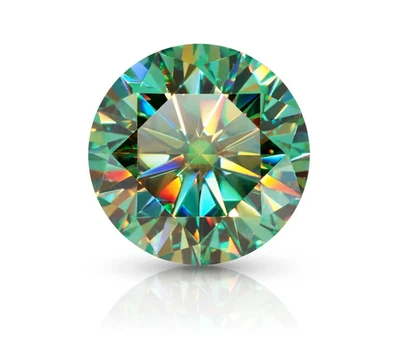 1.50 Ct Fancy Green Diamond Certified D Color Round Cut VVSI 7 mm Loose Diamond - Image 1 of 4
