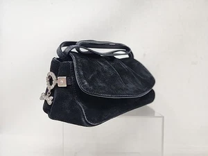 Donald J. Pliner Shoulder Bag Women Suede Hobo Couture Small 10" Bling Dog Bone - Picture 1 of 7