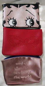 3 Stück Ipsy Taschen Make-up Kosmetiktaschen, süße Liebe Betty Boop Valentinstag Mütter - Bild 1 von 2