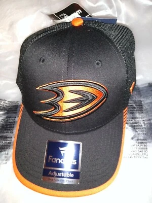 Gorra/sombrero NHL Anaheim Ducks Fanatics Logo para hombre espalda a presión negro naranja nuevo con etiquetas   Foto 1 de 4