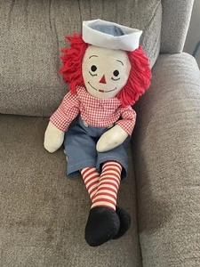 Vintage handgefertigte Raggedy "Andy" Puppe 24" Gewinde Gesicht abnehmbarer Hut (Mängel) süß - Bild 1 von 11