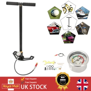 3 Stage 6000psi PCP Air Gun Rifle Filling Stirrup Pump Hand Pump Pressure Gauge - Picture 1 of 12