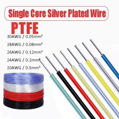 Cable de cobre plateado PTFE FEP de un solo núcleo 30AWG / 28AWG / 26AWG ~ 20AWG Foto 1 de 4