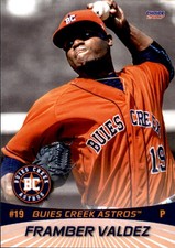 2017 Buies Creek Astros Choice #25 Framber Valdez Dominican Republic DR Card