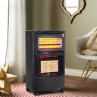 Gas Heater Piezo-Electric Ignition Butane Fire Cabinet Heater Space Heater Black