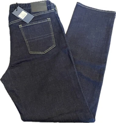 Pantalones de mezclilla rectos azul oscuro 38x33 Five Four Briggs para hombre nuevos con etiquetas Foto 1 de 4